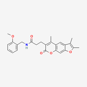 N-(2-methoxybenzyl)-3-(2,3,5-trimethyl-7-oxo-7H-furo[3,2-g]chromen-6-yl)propanamide