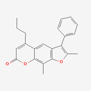 molecular formula C22H20O3 B11391602 2,9-dimethyl-3-phenyl-5-propyl-7H-furo[3,2-g]chromen-7-one 