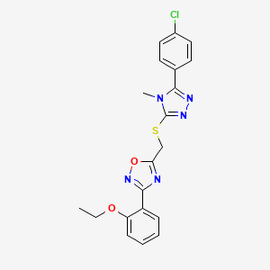 5-({[5-(4-chlorophenyl)-4-methyl-4H-1,2,4-triazol-3-yl]sulfanyl}methyl)-3-(2-ethoxyphenyl)-1,2,4-oxadiazole