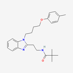 2,2-dimethyl-N-(2-{1-[4-(4-methylphenoxy)butyl]-1H-benzimidazol-2-yl}ethyl)propanamide