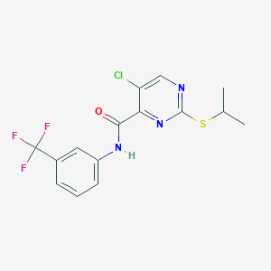 5-chloro-2-(propan-2-ylsulfanyl)-N-[3-(trifluoromethyl)phenyl]pyrimidine-4-carboxamide