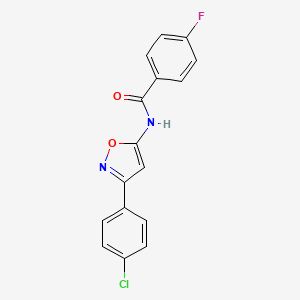 N-[3-(4-chlorophenyl)-1,2-oxazol-5-yl]-4-fluorobenzamide