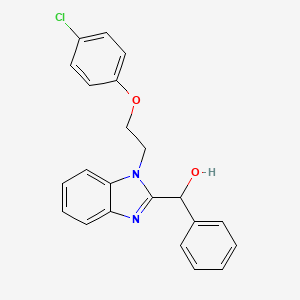 molecular formula C22H19ClN2O2 B11391649 {1-[2-(4-chlorophenoxy)ethyl]-1H-benzimidazol-2-yl}(phenyl)methanol 