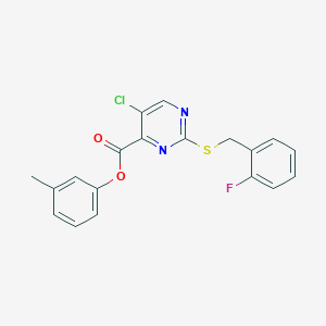 3-Methylphenyl 5-chloro-2-[(2-fluorobenzyl)sulfanyl]pyrimidine-4-carboxylate