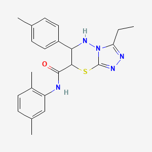 molecular formula C22H25N5OS B11391686 N-(2,5-dimethylphenyl)-3-ethyl-6-(4-methylphenyl)-6,7-dihydro-5H-[1,2,4]triazolo[3,4-b][1,3,4]thiadiazine-7-carboxamide 