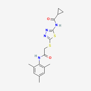 N-(5-((2-(mesitylamino)-2-oxoethyl)thio)-1,3,4-thiadiazol-2-yl)cyclopropanecarboxamide