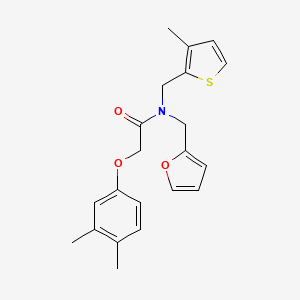 2-(3,4-dimethylphenoxy)-N-(furan-2-ylmethyl)-N-[(3-methylthiophen-2-yl)methyl]acetamide