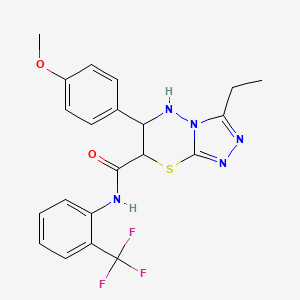 3-ethyl-6-(4-methoxyphenyl)-N-[2-(trifluoromethyl)phenyl]-6,7-dihydro-5H-[1,2,4]triazolo[3,4-b][1,3,4]thiadiazine-7-carboxamide