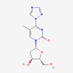 molecular formula C12H15N5O4 B1139174 1-[(2R,4S,5R)-4-hydroxy-5-(hydroxymethyl)oxolan-2-yl]-5-methyl-4-(1,2,4-triazol-1-yl)pyrimidin-2-one CAS No. 109389-24-4
