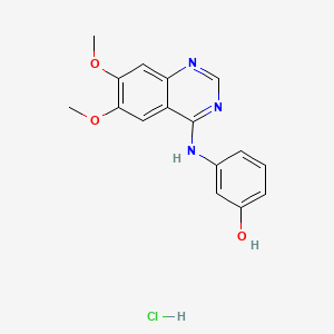 molecular formula C16H16ClN3O3 B1139176 WHI-P180 hydrochloride CAS No. 153437-55-9