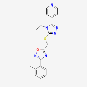 4-[4-ethyl-5-({[3-(2-methylphenyl)-1,2,4-oxadiazol-5-yl]methyl}sulfanyl)-4H-1,2,4-triazol-3-yl]pyridine