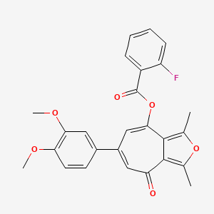 6-(3,4-dimethoxyphenyl)-1,3-dimethyl-4-oxo-4H-cyclohepta[c]furan-8-yl 2-fluorobenzoate