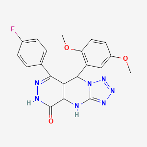 8-(2,5-dimethoxyphenyl)-10-(4-fluorophenyl)-2,4,5,6,7,11,12-heptazatricyclo[7.4.0.03,7]trideca-1(9),3,5,10-tetraen-13-one