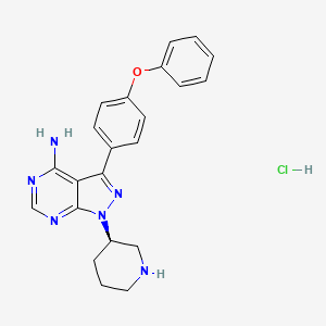 molecular formula C22H23ClN6O B1139180 Btk inhibitor 1 (R enantiomer hydrochloride) CAS No. 1553977-42-6