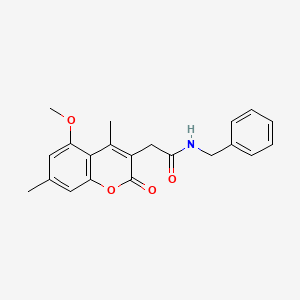 molecular formula C21H21NO4 B11391838 N-benzyl-2-(5-methoxy-4,7-dimethyl-2-oxo-2H-chromen-3-yl)acetamide 