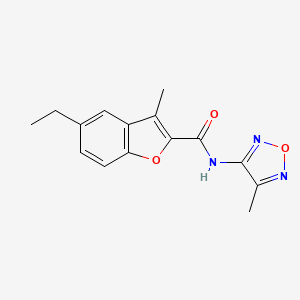 molecular formula C15H15N3O3 B11391859 5-ethyl-3-methyl-N-(4-methyl-1,2,5-oxadiazol-3-yl)-1-benzofuran-2-carboxamide 