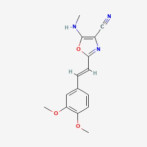 2-[(E)-2-(3,4-dimethoxyphenyl)ethenyl]-5-(methylamino)-1,3-oxazole-4-carbonitrile