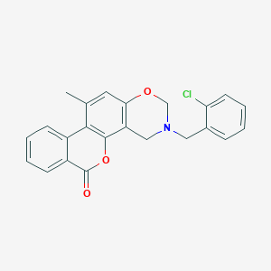 3-(2-chlorobenzyl)-11-methyl-3,4-dihydro-2H,6H-benzo[3,4]chromeno[8,7-e][1,3]oxazin-6-one