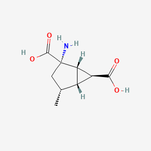 molecular formula C9H13NO4 B1139187 (1S,2S,4R,5R,6S)-2-氨基-4-甲基-双环[3.1.0]己烷-2,6-二羧酸 CAS No. 852679-66-4
