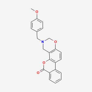 molecular formula C23H19NO4 B11391878 3-(4-methoxybenzyl)-3,4-dihydro-2H,6H-benzo[3,4]chromeno[8,7-e][1,3]oxazin-6-one 