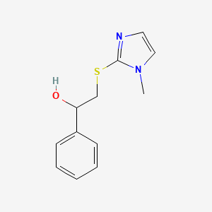 molecular formula C12H14N2OS B11391883 2-[(1-methyl-1H-imidazol-2-yl)sulfanyl]-1-phenylethanol 