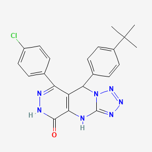 molecular formula C22H20ClN7O B11391888 8-(4-tert-butylphenyl)-10-(4-chlorophenyl)-2,4,5,6,7,11,12-heptazatricyclo[7.4.0.03,7]trideca-1(9),3,5,10-tetraen-13-one 