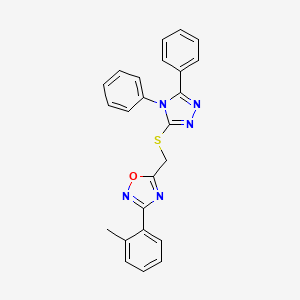 5-{[(4,5-diphenyl-4H-1,2,4-triazol-3-yl)sulfanyl]methyl}-3-(2-methylphenyl)-1,2,4-oxadiazole