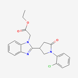 ethyl {2-[1-(2-chlorophenyl)-5-oxopyrrolidin-3-yl]-1H-benzimidazol-1-yl}acetate