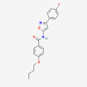 molecular formula C20H19FN2O3 B11391947 4-butoxy-N-[3-(4-fluorophenyl)-1,2-oxazol-5-yl]benzamide 