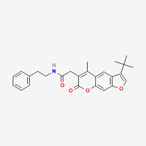 2-(3-tert-butyl-5-methyl-7-oxo-7H-furo[3,2-g]chromen-6-yl)-N-(2-phenylethyl)acetamide