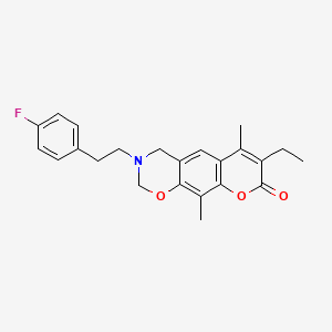 7-ethyl-3-[2-(4-fluorophenyl)ethyl]-6,10-dimethyl-3,4-dihydro-2H,8H-chromeno[6,7-e][1,3]oxazin-8-one