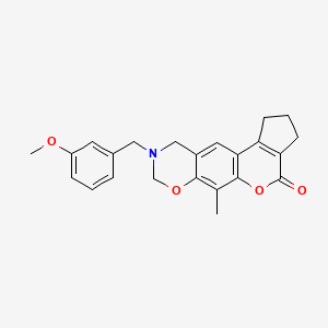 9-(3-methoxybenzyl)-6-methyl-2,3,9,10-tetrahydro-8H-cyclopenta[3,4]chromeno[6,7-e][1,3]oxazin-4(1H)-one