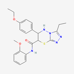 molecular formula C22H25N5O3S B11392021 6-(4-ethoxyphenyl)-3-ethyl-N-(2-methoxyphenyl)-6,7-dihydro-5H-[1,2,4]triazolo[3,4-b][1,3,4]thiadiazine-7-carboxamide 