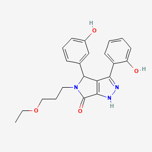 molecular formula C22H23N3O4 B11392064 5-(3-ethoxypropyl)-3-(2-hydroxyphenyl)-4-(3-hydroxyphenyl)-4,5-dihydropyrrolo[3,4-c]pyrazol-6(1H)-one 