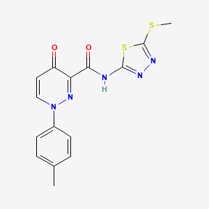 molecular formula C15H13N5O2S2 B11392070 1-(4-methylphenyl)-N-[5-(methylsulfanyl)-1,3,4-thiadiazol-2-yl]-4-oxo-1,4-dihydropyridazine-3-carboxamide 