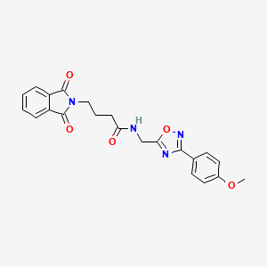 molecular formula C22H20N4O5 B11392078 4-(1,3-dioxo-1,3-dihydro-2H-isoindol-2-yl)-N-{[3-(4-methoxyphenyl)-1,2,4-oxadiazol-5-yl]methyl}butanamide 