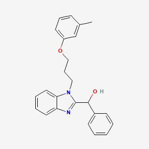 molecular formula C24H24N2O2 B11392095 {1-[3-(3-methylphenoxy)propyl]-1H-benzimidazol-2-yl}(phenyl)methanol 