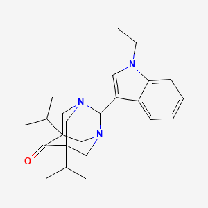 2-(1-ethyl-1H-indol-3-yl)-5,7-diisopropyl-1,3-diazatricyclo[3.3.1.1~3,7~]decan-6-one