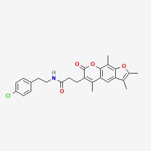 N-[2-(4-Chlorophenyl)ethyl]-3-{2,3,5,9-tetramethyl-7-oxo-7H-furo[3,2-G]chromen-6-YL}propanamide