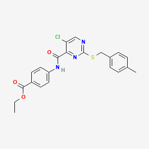 Ethyl 4-[({5-chloro-2-[(4-methylbenzyl)sulfanyl]pyrimidin-4-yl}carbonyl)amino]benzoate