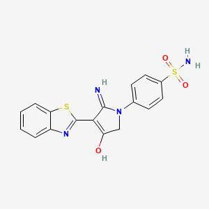 molecular formula C17H14N4O3S2 B11392213 4-[5-Amino-4-(1,3-benzothiazol-2-YL)-3-oxo-2,3-dihydro-1H-pyrrol-1-YL]benzene-1-sulfonamide 