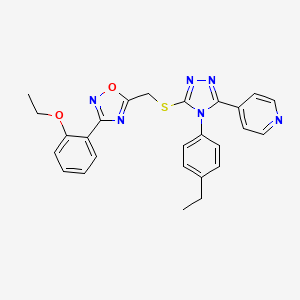 4-[5-({[3-(2-ethoxyphenyl)-1,2,4-oxadiazol-5-yl]methyl}sulfanyl)-4-(4-ethylphenyl)-4H-1,2,4-triazol-3-yl]pyridine