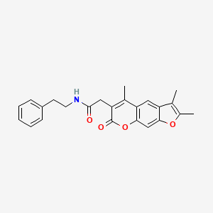 N-(2-Phenylethyl)-2-{2,3,5-trimethyl-7-oxo-7H-furo[3,2-G]chromen-6-YL}acetamide