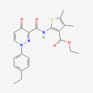 molecular formula C22H23N3O4S B11392248 Ethyl 2-({[1-(4-ethylphenyl)-4-oxo-1,4-dihydropyridazin-3-yl]carbonyl}amino)-4,5-dimethylthiophene-3-carboxylate 