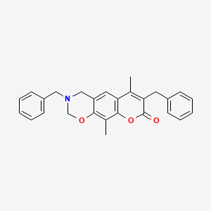 3,7-dibenzyl-6,10-dimethyl-3,4-dihydro-2H,8H-chromeno[6,7-e][1,3]oxazin-8-one