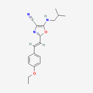 2-[(E)-2-(4-ethoxyphenyl)ethenyl]-5-[(2-methylpropyl)amino]-1,3-oxazole-4-carbonitrile