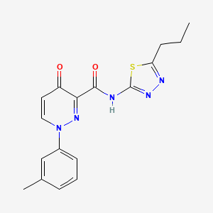 molecular formula C17H17N5O2S B11392283 1-(3-methylphenyl)-4-oxo-N-(5-propyl-1,3,4-thiadiazol-2-yl)-1,4-dihydropyridazine-3-carboxamide 