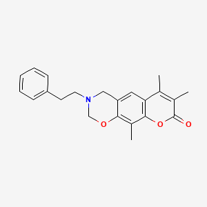 6,7,10-trimethyl-3-(2-phenylethyl)-3,4-dihydro-2H,8H-chromeno[6,7-e][1,3]oxazin-8-one