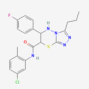 molecular formula C21H21ClFN5OS B11392326 N-(5-chloro-2-methylphenyl)-6-(4-fluorophenyl)-3-propyl-6,7-dihydro-5H-[1,2,4]triazolo[3,4-b][1,3,4]thiadiazine-7-carboxamide 