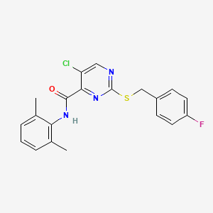 5-chloro-N-(2,6-dimethylphenyl)-2-[(4-fluorobenzyl)sulfanyl]pyrimidine-4-carboxamide